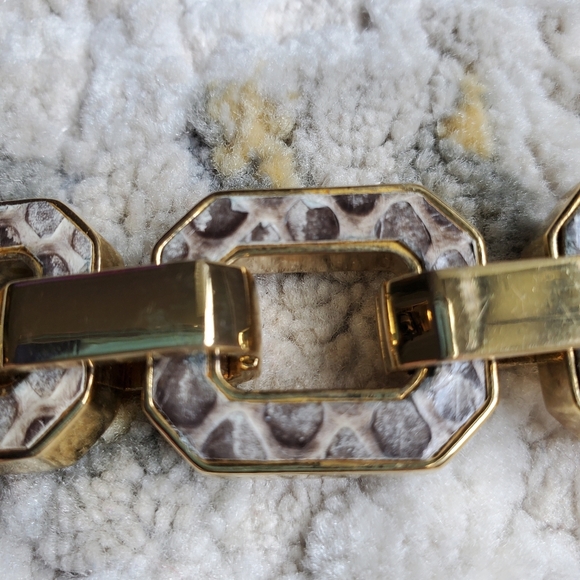 Ann Taylor Gold Tone Snake Embossed Bracelet - Picture 7 of 9